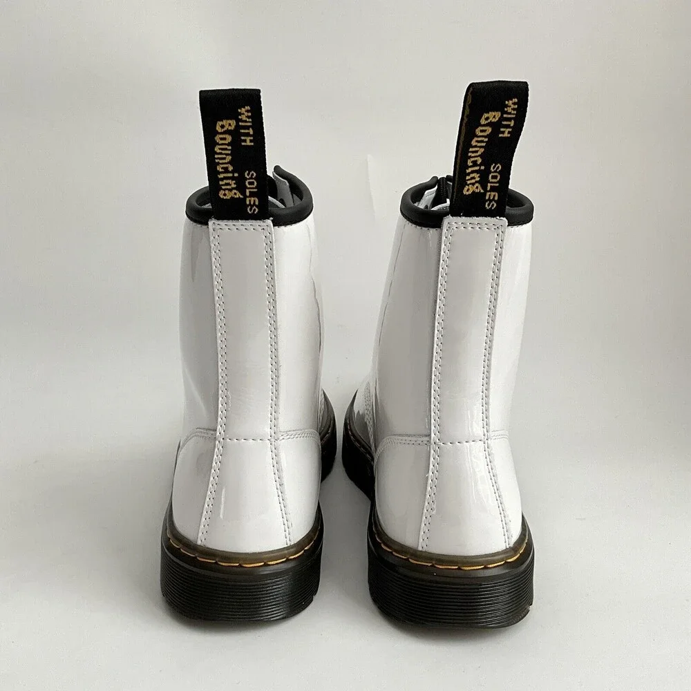 Dr. Martens Zavala Patent Leather 8-Eye Boots White 9